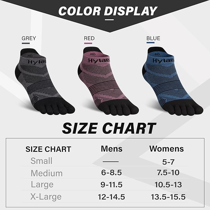 Hylaea No Show Running Athletic Anti-Blister Wicking Coolmax Socks, Seamless Anti-odor