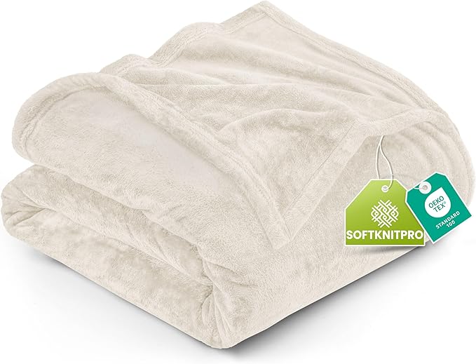 Utopia Bedding Ultra Soft Fleece Bed Blanket Twin Size Linen (60x80 Inches) | Microfiber Plush Warm Lightweight Breathable Cozy Blanket Anti-Static, All Season Use, Gift for Women and Men