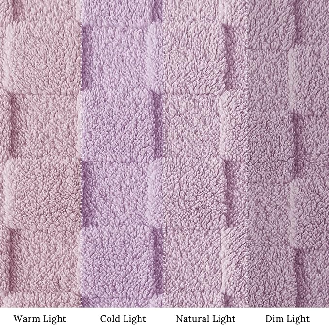 Exclusivo Mezcla 3D Checkered Fleece Twin Blanket for Bed, Light Purple | Super Soft and Cozy Fluffy Bed Blanket, Cute Fuzzy Blanket for Teens Back to School, Dorm Essentials, All Season, 60"x80"