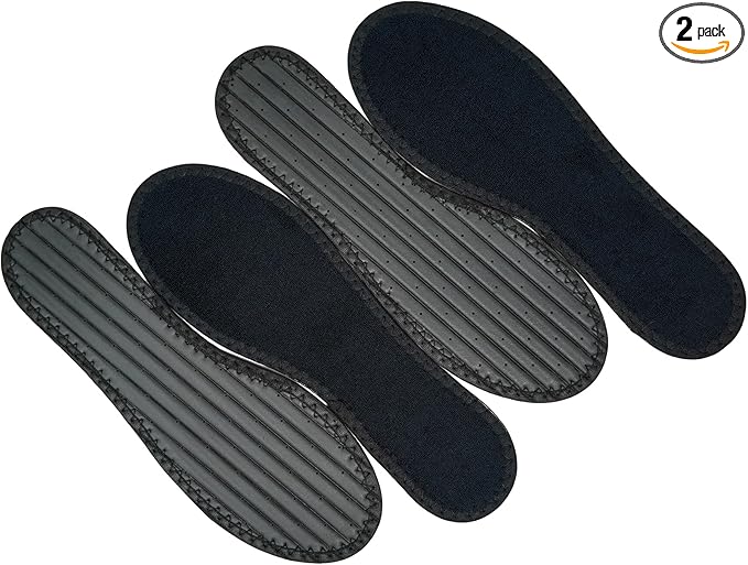 Happystep Cotton Terry Cloth Insoles, Barefoot Shoe Inserts, Sweat Absorption, Odor Control, Moisture-Wicking, Washable and Reusable, Zero Drop Shoe Insoles, 2 Pairs of Black (Men Size 8)