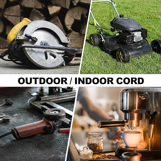 EP 15FT Green Outdoor Extension Cord, 16/3 SJTW Heavy Duty Waterproof, 3 Prong Grounded Plug, 13A 1625W 16AWG, Cold-Resistant Flexible Power Cable for Garden, Home, Christmas Lights