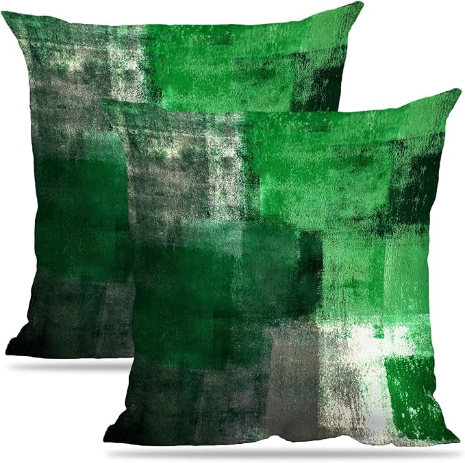 Throw Pillow Covers for Couch, 18x18 Inch, 2 Pack, Green | Decorative Throw Pillow Covers Cushion Covers for Couch Bedroom Sofa Living Room