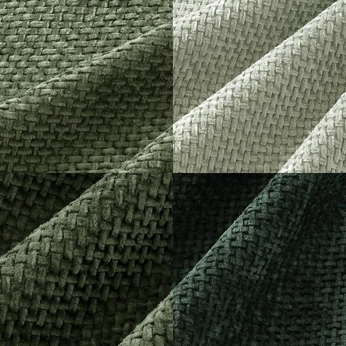 MIULEE Pack of 4 Couch Throw Pillow Covers 18x18 Inch Green Soft Decorative Chenille Pillow Covers Farmhouse Accent Cushion Covers for Boho Spring Home Decor Sofa Bedroom Living Room