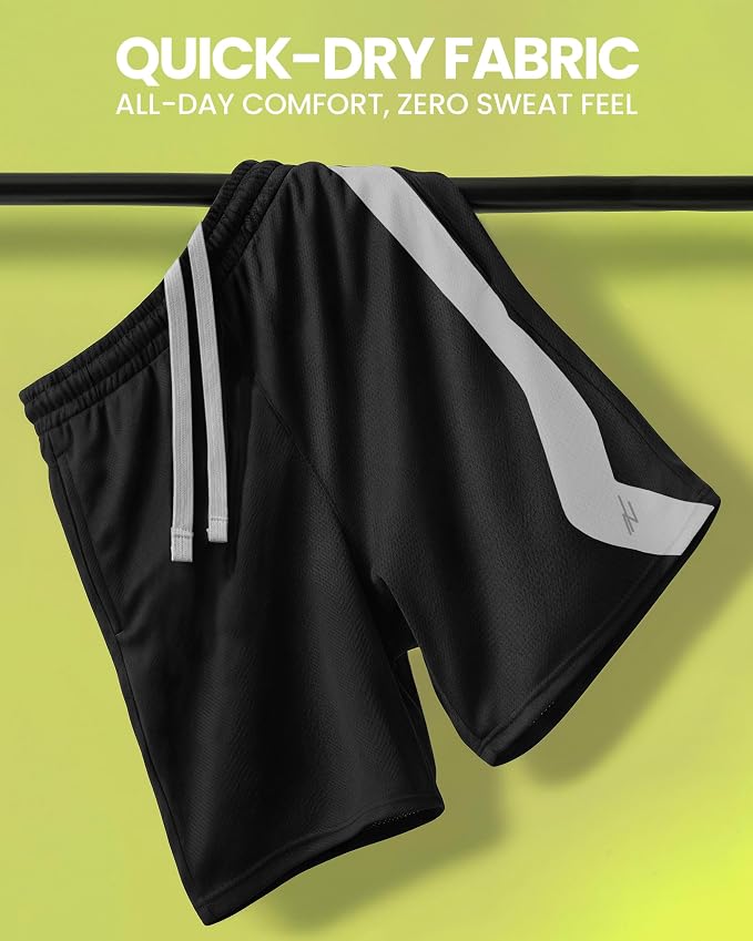 Quick Dry Knit Men's Athletic Shorts Loose-Fit Running Workout Gym Shorts