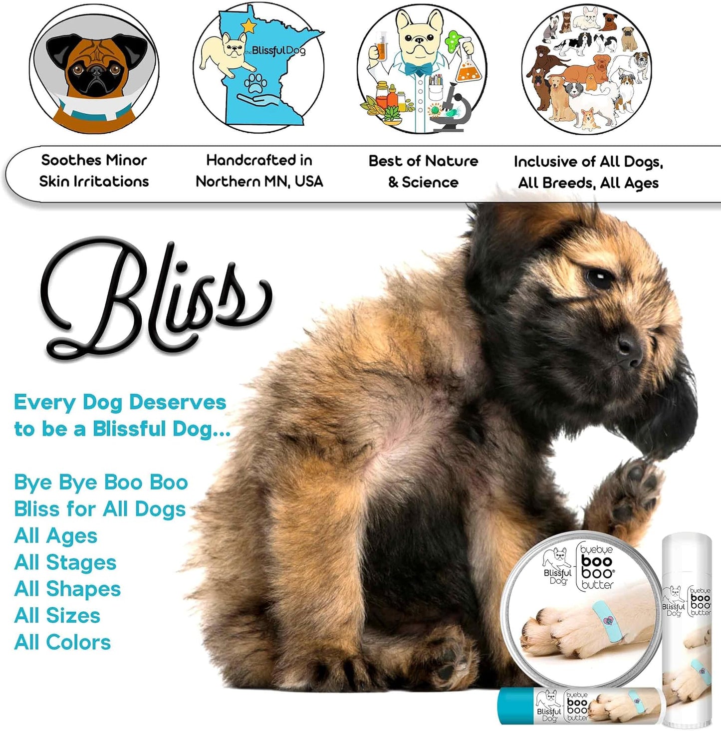 The Blissful Dog Leonberger Boo Boo Butter, 2-Ounce