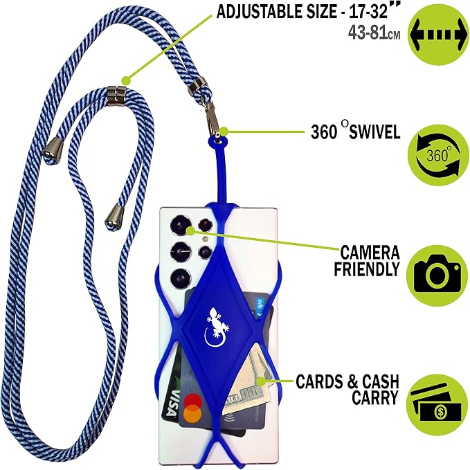 Gecko Travel Tech Cell Phone Lanyard Phone lanyards for Around The Neck Neck Lanyard Phone Crossbody