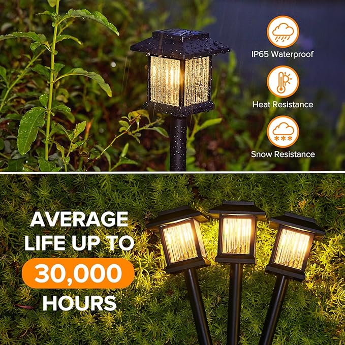KOOPER 10 Pack Solar Pathway Lights Outdoor, Unique Solar Garden Lights Outdoor Waterproof, Bright Walkway Llights UP to 10 Hours of Lighting Decorative for Landscape Path Driveway Lawn Patio Yard