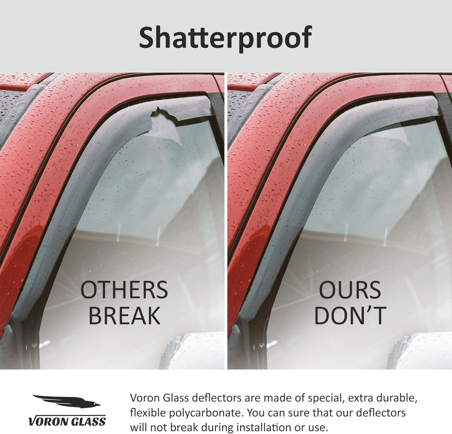 Voron Glass in-Channel Extra Durable Rain Guards for Chrysler Pacifica 2017-2025, Window Deflectors, Vent Window Visors, 4 Pieces - 200581