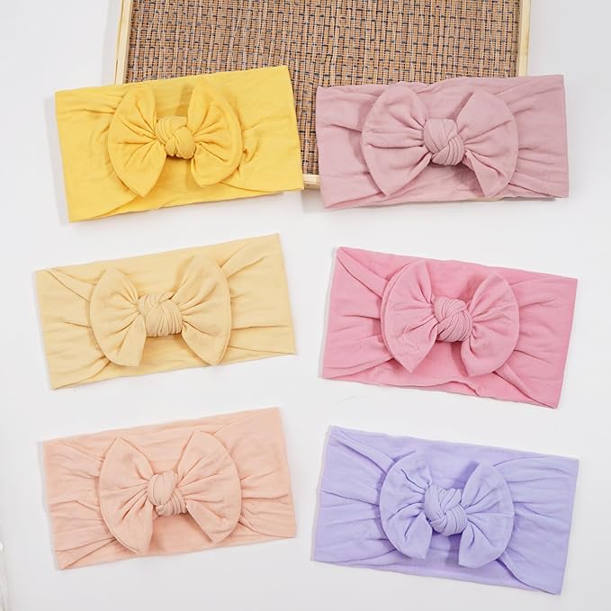 kangaroo 25 Colors Baby Girl Headbands 4 inches Hair Bows Super Soft High Stretchy Hair Turban Head Wraps Headbands for Infant Newborn Toddlers Girls and Kids