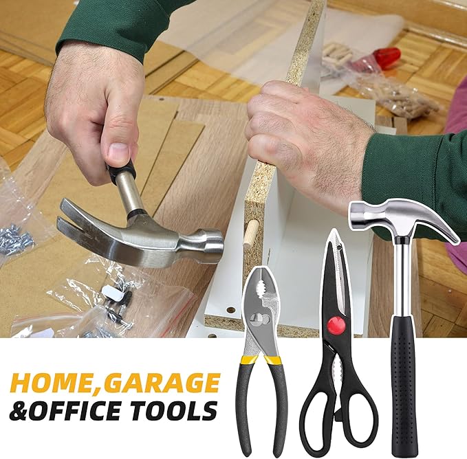 URASISTO 40-Piece Home Tool Kit with Easy Carrying Box, Small Basic Hand Tool Set Perfect for DIY Building, Home Maintenance and Woodworking, Great for College Students