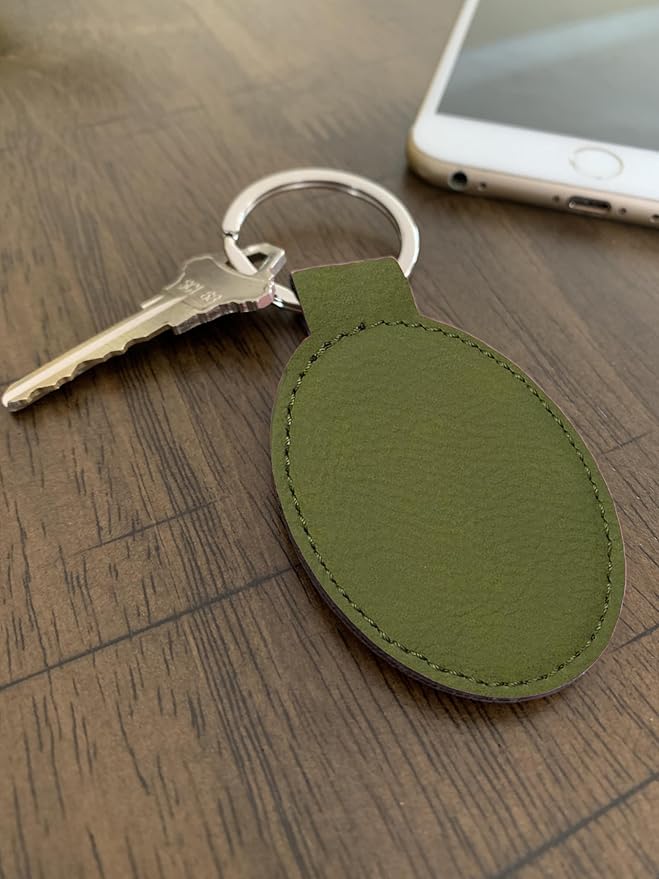 LaserGram Oval Keychain, Disc Golf, Personalized Engraving Included