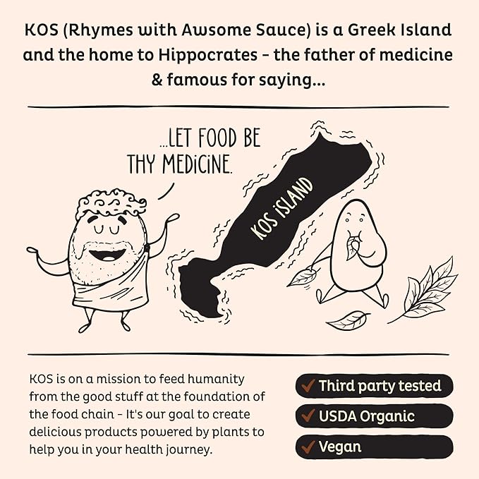 KOS Vegan Protein Powder Erythritol Free, Chocolate - Organic Pea Protein Blend, Plant Based Superfood Rich in Vitamins & Minerals - Keto, Dairy Free - Meal Replacement for Women & Men, 28 Servings