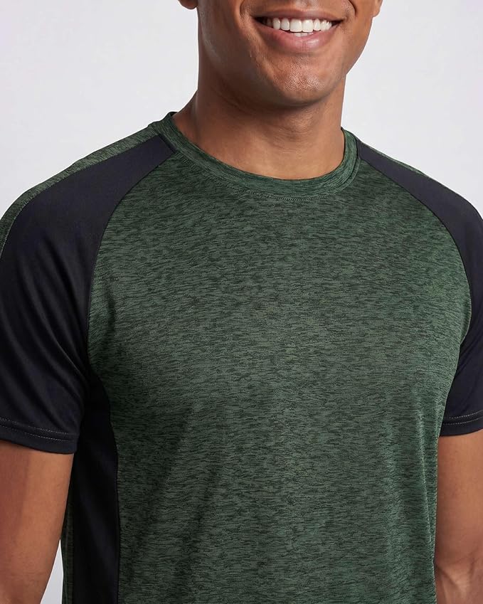 5 Pack Men's Dry Fit Short Sleeve T-Shirt Gym Workout Athletic Running Tee | Cooling, Moisture-Wicking, Crew Neck, Quick-Dry, Breathable, Active, Exercise, Fitness, Basketball, Cycling, Hiking, Tennis