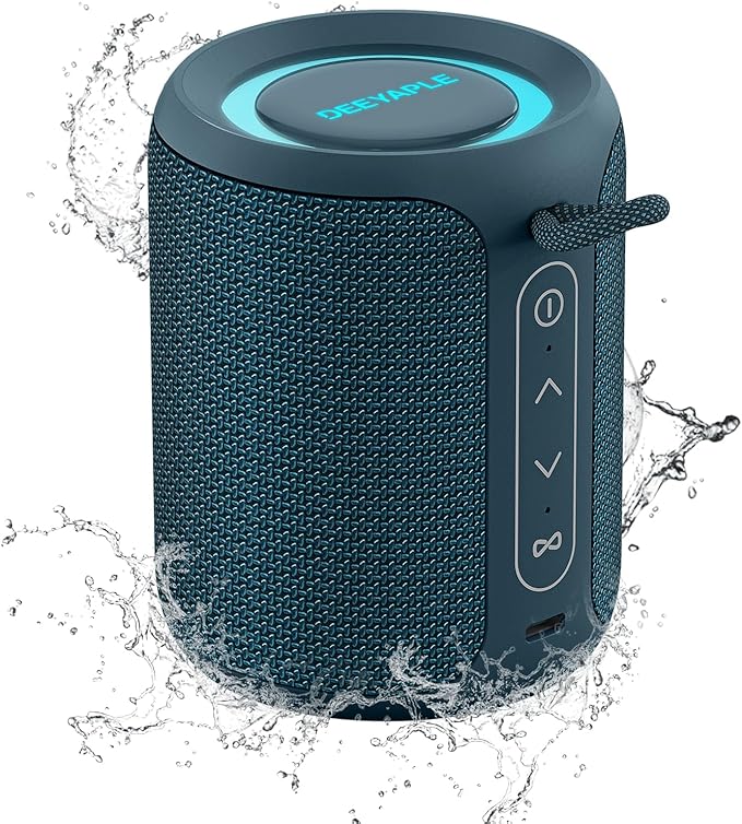 Bluetooth Speaker Wireless,IP67 Waterproof & Dustproof Portable Speaker with Lights,15W Loud Stereo Sound, 2500mAh Battery All Day Playtime, TWS Pairing, BT5.3, Home/Party/Outdoor/Beach (Blue)