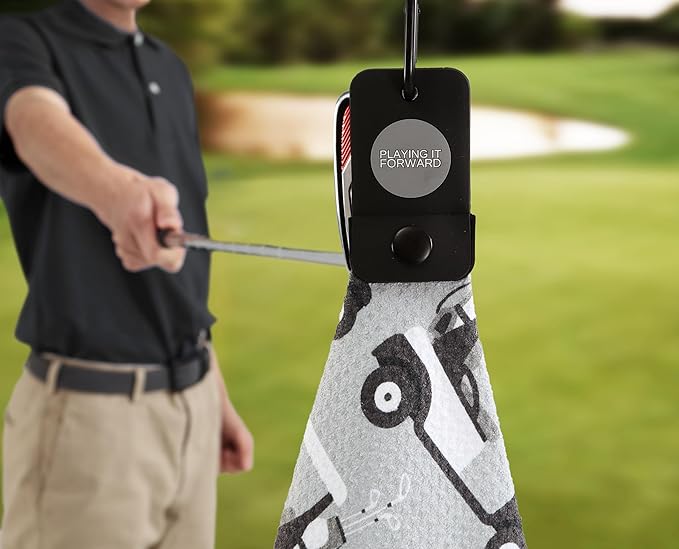 Magnetic Golf Towels for Golf Bags with Clip & Ultra Strong Magnet - Waffle Weave Microfiber Towel for Secure Hold on Bags & Carts - Ideal Club Cleaner & Accessories - Golf Cart