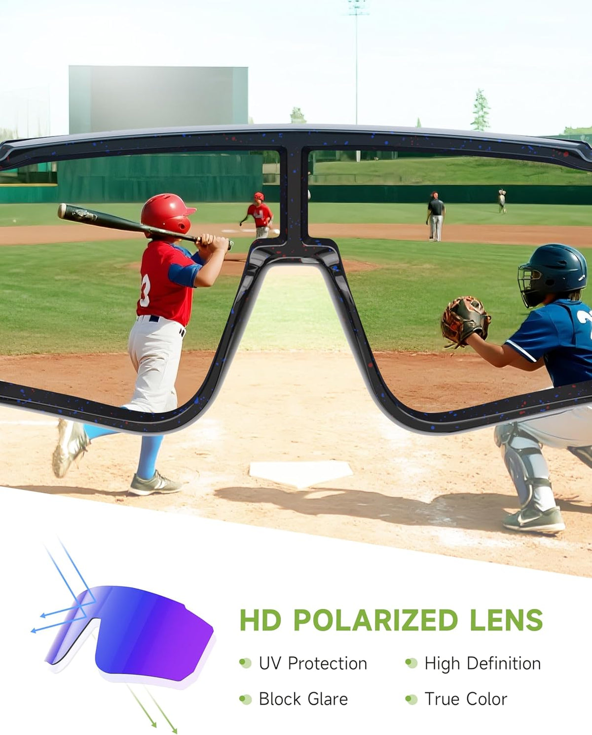 Skiennix Kids Polarized Baseball Sunglasses - UV Protection Sports Eyewear for Ages 3-12