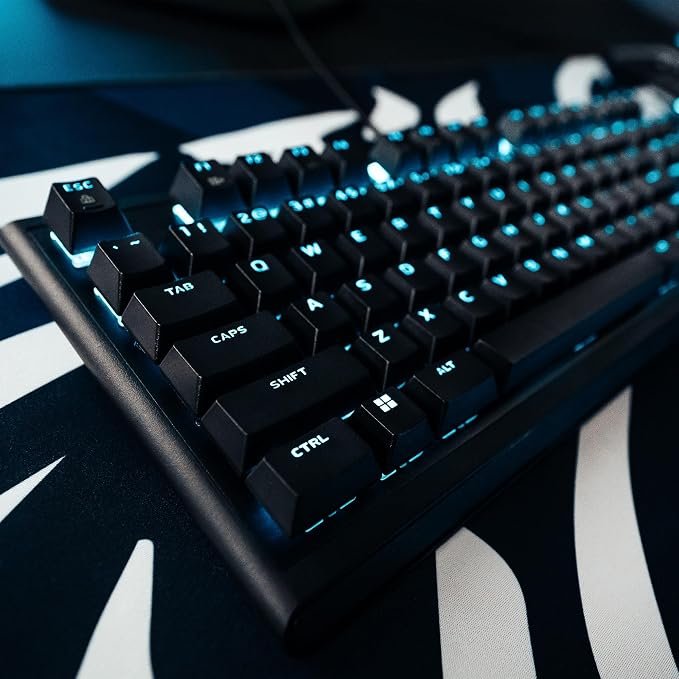Alienware Wired Gaming Keyboard AW420K, Linear Mechanical, TKL | USB-C, Detachable Cable, Adjustable Height, RGB Per-Key, Dark Side of the Moon, 2-Year Warranty