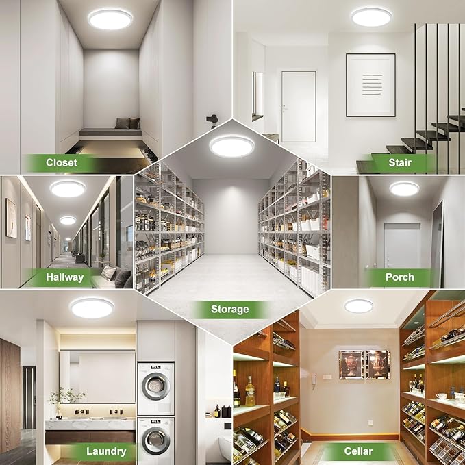 LEZOE 18W Motion Sensor LED Ceiling Light Wired, 1800lm 8.7Inch 2700K/4000K/6500K IP54 Flush Mount Lighting Fixture with Remote, Radar Motion Activated Ceiling Lamp for Hallway Porch Stair Closet