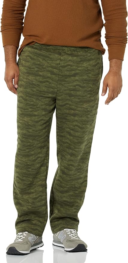 Amazon Essentials Men's Relaxed Straight Leg Fleece Open Bottom Sweatpant (Available in Big & Tall)