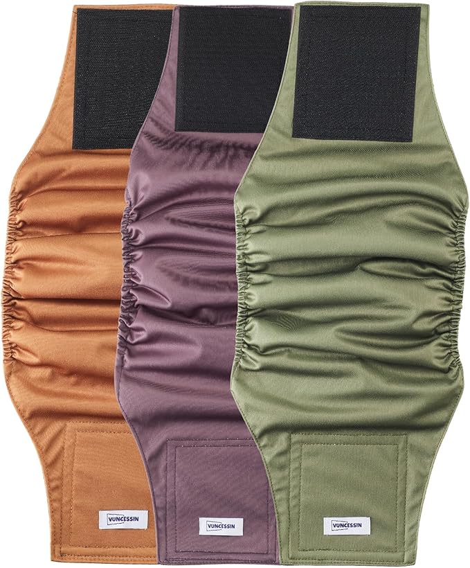 Washable Male Dog Diapers Reusable, Premium Belly Bands for Male Dogs, Pack of 3, High Absorbing Extra Extra Large Male Dog Pee Wraps for Puppy in Incontinence or Excitable Urination and Training(XXL)
