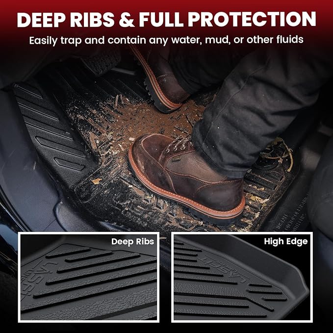 LASFIT Floor Mats & Trunk Mat for 11th Gen Honda Civic Hatchback(Not for Hybrid) 2026 2025 2024 2023 2022, All Weather Custom Fit TPE Car Floor Liners,1st & 2nd Row & Trunk Liner