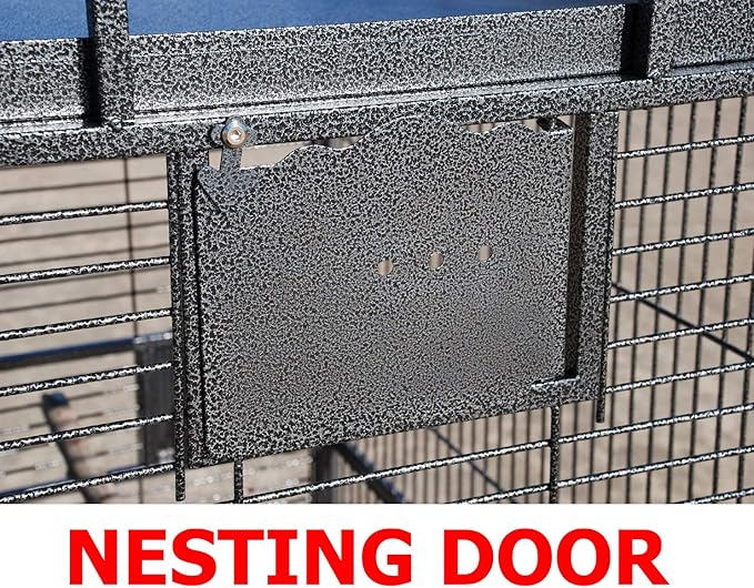 4 Size, X-Large 32" L x 23" W x 66" H Castle PlayTop Parrot Bird Cage On Wheels for Large Size Macaws Cockatoos African Grey Amazon