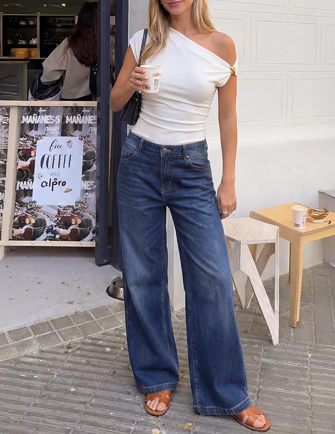 ZESICA Women's 2026 Summer Off Shoulder Tops Going Out Sexy Y2k Shirts Spring Cap Sleeve Ruched Asymmetrical Blouses
