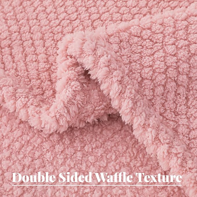 Whale Flotilla Soft Fleece Queen Size Bed Blanket, Pink | 90x90 Inch, Suitable for Bed, Fluffy Fuzzy Jacquard Blankets for All Season, Lightweight and Cozy