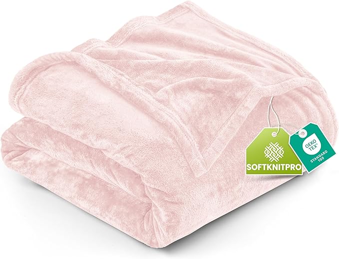 Utopia Bedding Ultra Soft Fleece Bed Blanket Queen Size Pink (90x90 Inches) | Microfiber Plush Warm Lightweight Breathable Cozy Blanket Anti-Static, All Season Use, Gift for Women and Men