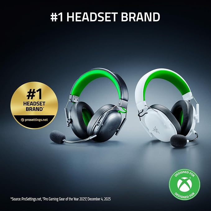 Razer BlackShark V3 X HyperSpeed Wireless Xbox Gaming Headset, Black | 50mm Drivers, Cardioid Mic, 2.4 GHz, Bluetooth, Works with PC, Mac, PS5, Nintendo Switch, Smartphone, 70 Hr Battery