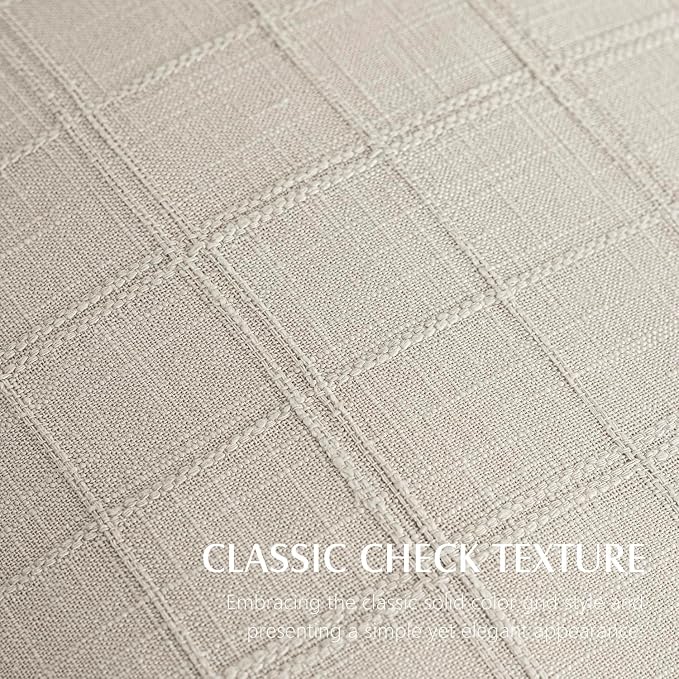 Foindtower Set of 2 Decorative Linen Check Throw Pillow Covers Neutral Farmhouse Lumbar Cushion Covers Modern Coastal Boho Home Decor for Sofa Chair Couch Bedroom Living Room,12×20 Inch,Light Grey