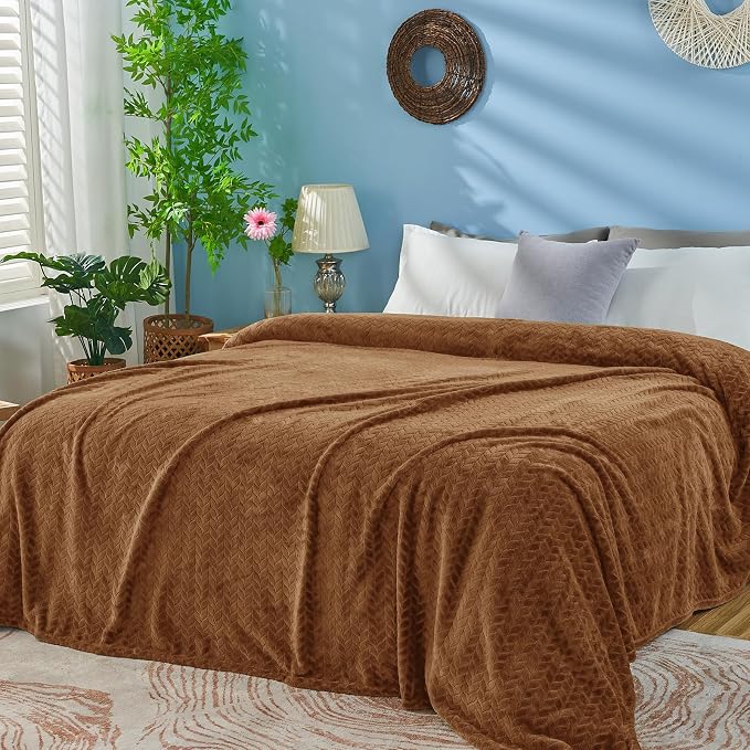 inhand Fleece Twin Blanket for Bed Chocolate Brown Throw Blanket for Couch Super Soft Cozy Warm Blankets and Throws Lightweight Fuzzy Large Blanket for Sofa Bed Office,60x90 inches
