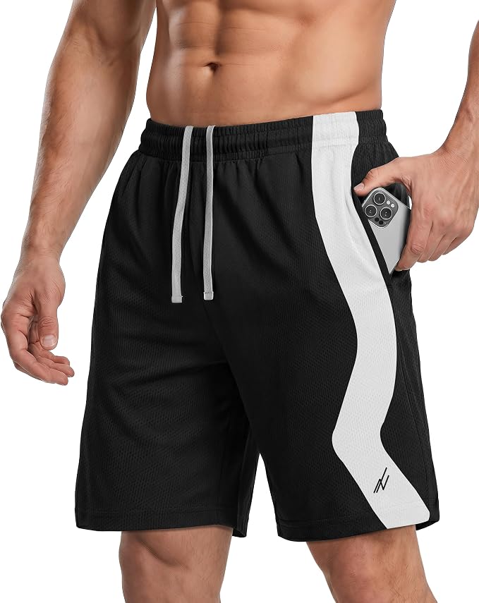 Quick Dry Knit Men's Athletic Shorts Loose-Fit Running Workout Gym Shorts