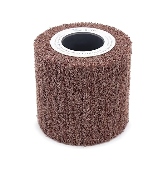 C.S. Unitec PTX Fleece Nonwoven Wheel | 280 Grit Metal & Wood Grinder Polisher Tool Wheel Attachment | 4" Diameter x 4-1/8" Wide (47414)