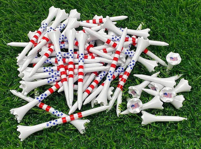 NorthPointe Golf Tees Plastic Combo Length Pack of 50 Includes (40 Count) 3 ¼” Plastic Golf Tees + (10 Count) 1½ Plastic ShortTees for Irons, Hybrids, Par Threes