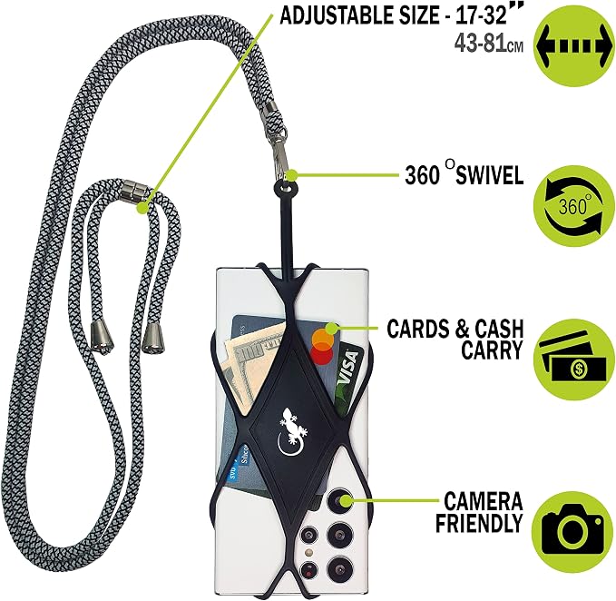 Gecko Travel Tech Cell Phone Lanyard Phone lanyards for Around The Neck Neck Lanyard Phone Crossbody