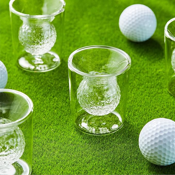 Golf Whiskey Decanter Set with 4 Golf Ball Shot Glasses, Unique Golf Gifts for Men Women, 750ml Golf Themed Liquor Dispenser, Golf Club Drink Dispenser for Bourbon, Scotch, Vodka, Tequila