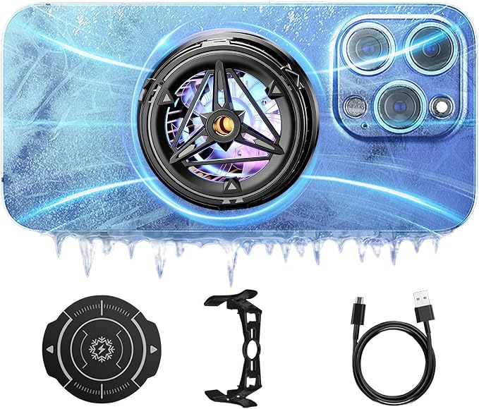 Magnetic Cooler, Plug-in ��� Portable Semiconductor Fan Phone, Temperature Display&Light Laptops Tablet, Home Vlogging Outdoor Live Streaming | Laptops Tablet Home Vlogging Outdoor Live Streaming