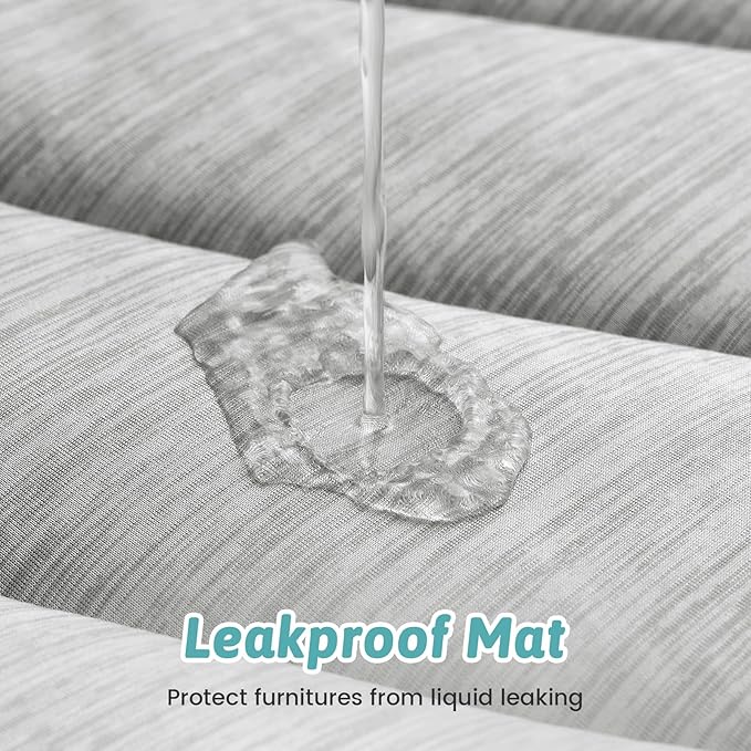 Dog Cooling Mat, Q-Max > 0.4 Leaf Shaped Pet Pad, Liquid Pee Proof Summer Mat for Cats, Washable Sleep Blanket for Bed Couch Floor Indoor, 33x28 inch, Silver Grey