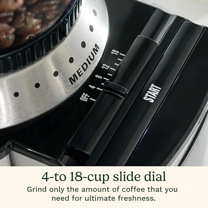 Cuisinart Coffee Grinder, Electric One-Touch Automatic Burr Coffee Grinder with 18-Position Grind Selector, Cup Size Selector for 4 – 18 Cups, DBM-8P1, Black Stainless