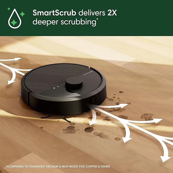 iRobot Roomba Plus 405 (G185) Combo Robot Vacuum & Mop with AutoWash Dock - Spinning Mop Pads, Self-Empties, Pad Washing & Drying, Self-Cleaning, Pad-Lift, LiDAR Navigation | 70x Suction, Dualclean Spinning Mop Pads with Smartscrub, Autowash Dock Auto-...