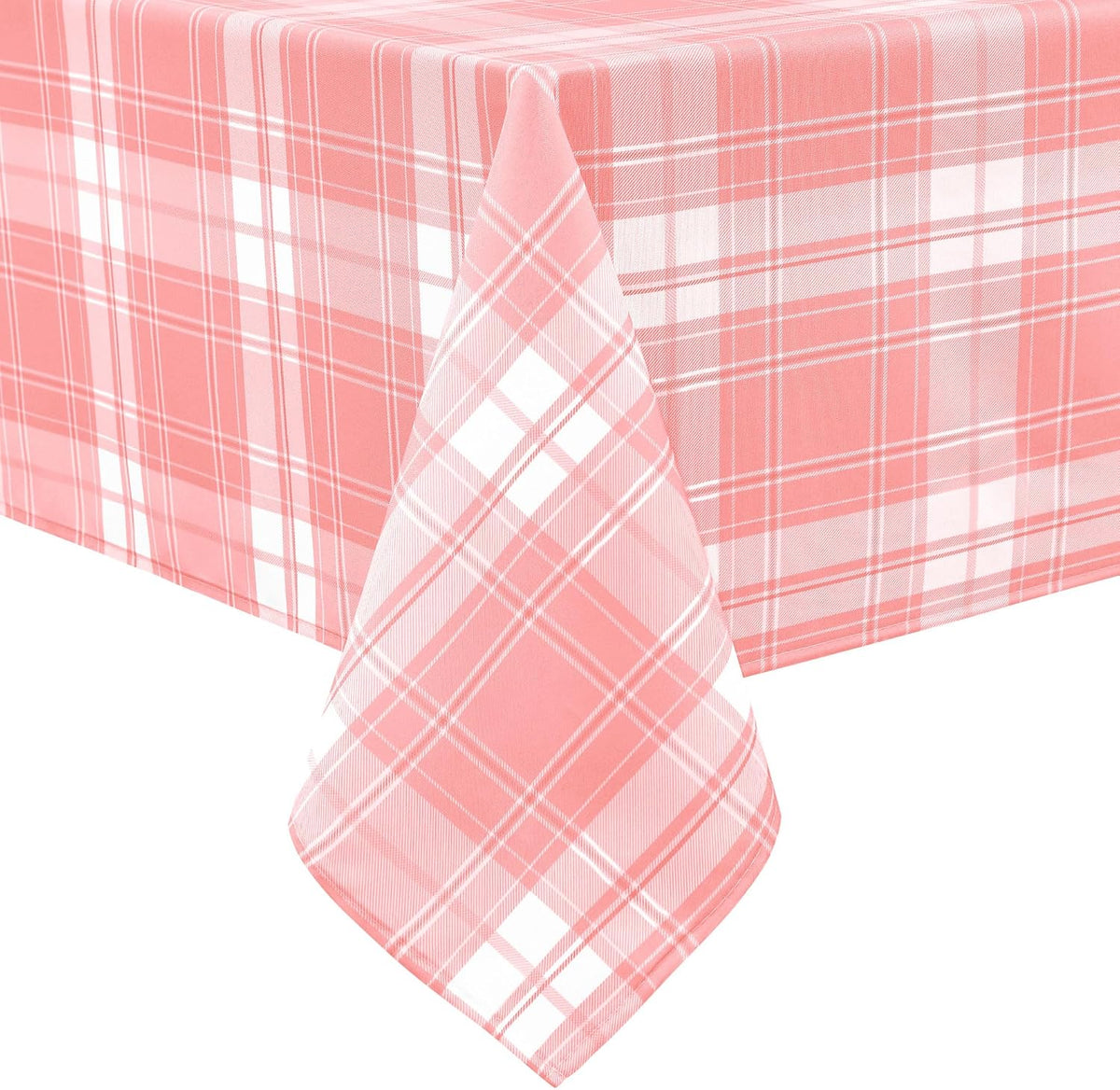 Hiasan Pink Square Gingham Tablecloth 54 x 54 Inch, Waterproof Checkered Tablecloth, Wrinkle Resistant Washable Wipeable Table Covers for Dinner Kitchen Picnic Wedding Party