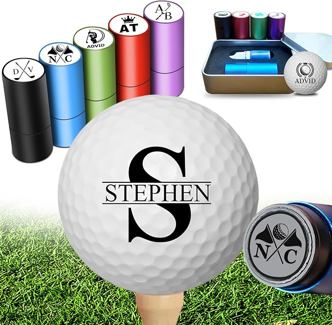 Custom Golf Ball Stamp Personalized Golf Ball Stamper with Name Logo Monogram Customized Golf Ball Marker Stamp Gifts for Men Golfer Husband Boyfriend Dad