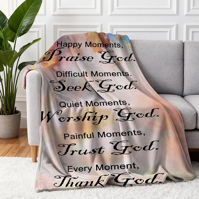 Christian Faith Blankets - Soft Throw, Personalized 60"x80", Religious & Spiritual Gifts for Women & Men