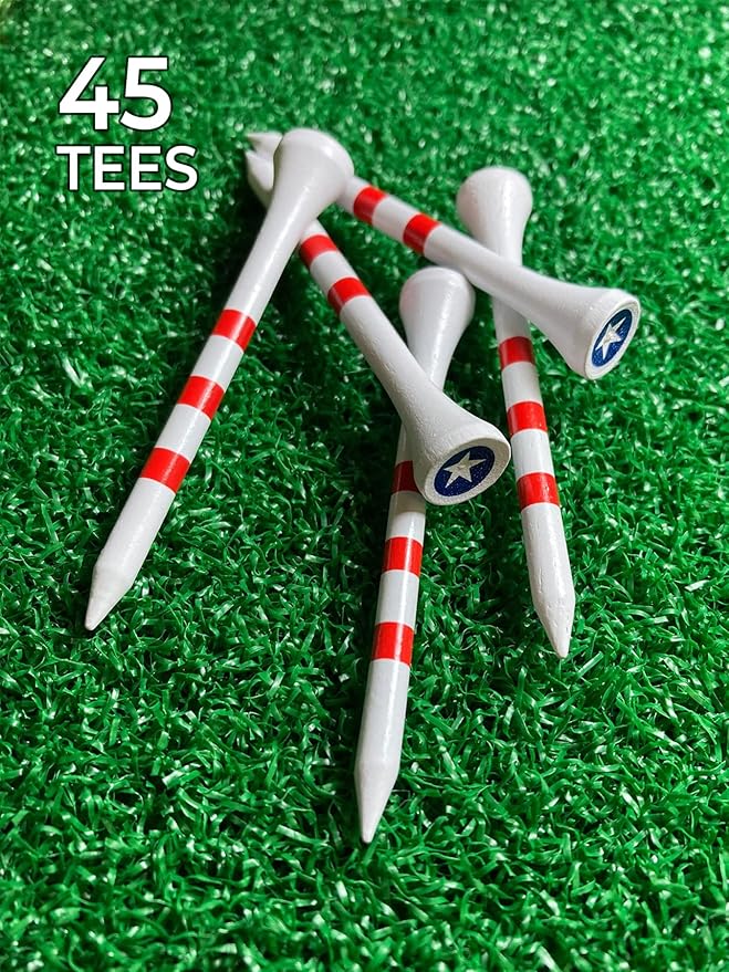 PrideSports 2-3/4" Star & Stripes Tees, White,PS23445STAR