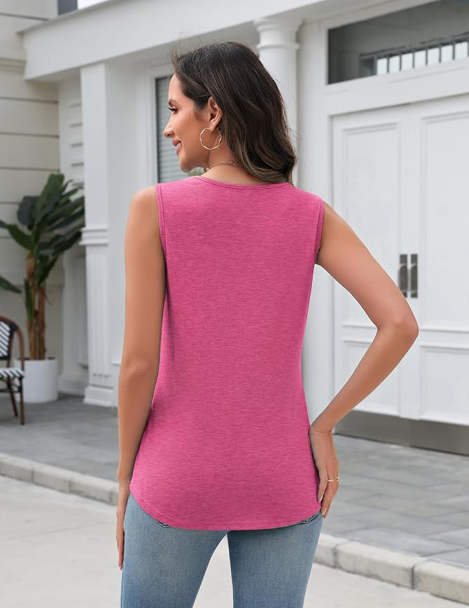 Zeagoo Tank Top for Women V Neck Loose Fit Sleeveless Summer Tops Business Casual Outfits Dressy Blouses Shirts