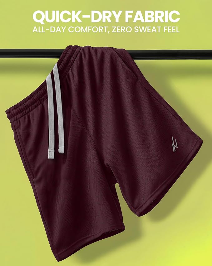 Quick Dry Knit Men's Athletic Shorts Loose-Fit Running Workout Gym Shorts