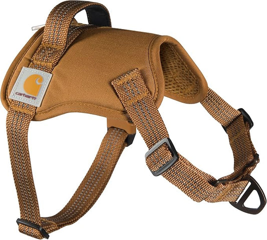 Carhartt Nylon Duck No Pull Dog Harness, Fully Adjustable Dog Harness with Quick Control Handle and Reflective Accents, Carhartt Brown, Medium