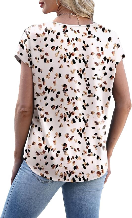 WIHOLL Womens Satin Summer Tops Cap Short Sleeve Blouses V Neck Shirts Business Casual Outfits Fashion Clothing 2026