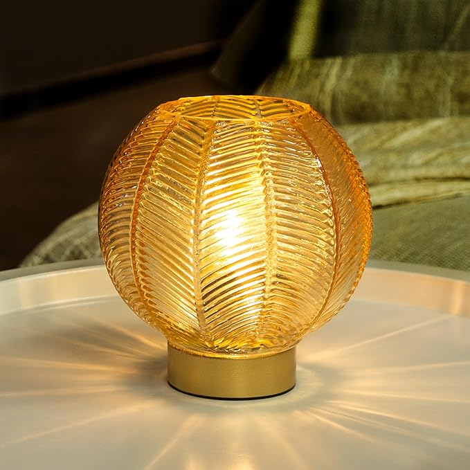 Battery Operated Lamp with Timer, Table Lamp Small Cordless Lamp Battery Powered, Decorative Table Lamps for Living Room Bedside Kitchen Bath Room-Gold
